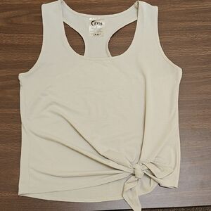 ZYIA Women's Beige Tank Top with Knot Detail